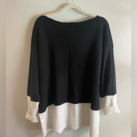 Black and white off the shoulder sweater. XL - Picture 3 of 3